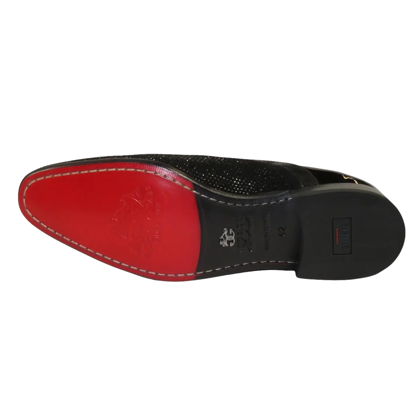 Men's GENIO Suede Red Leather Sole Shoes Turkey 120196517 Black Stones
