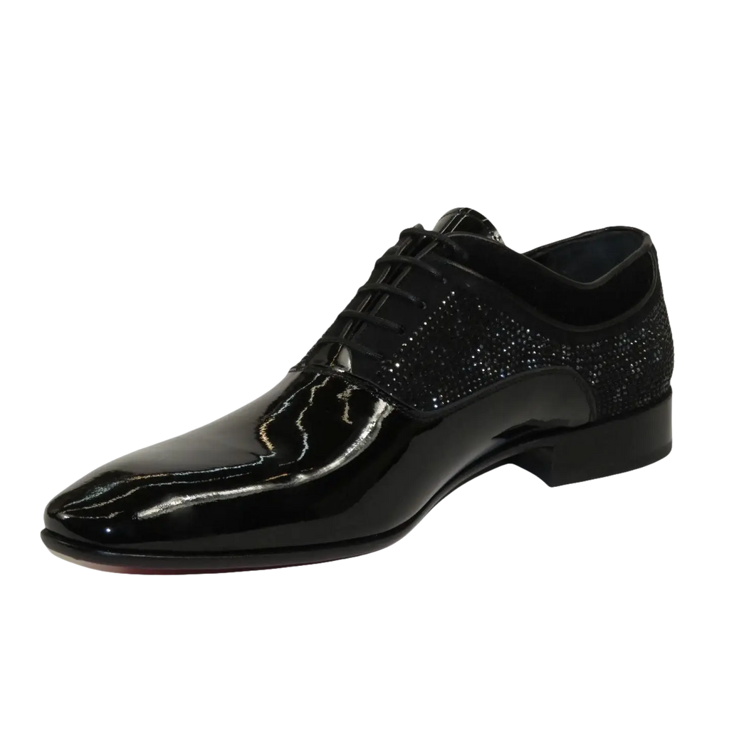 Men's GENIO Patent Leather Red Sole Shoes Formal 120196618 Black Stones