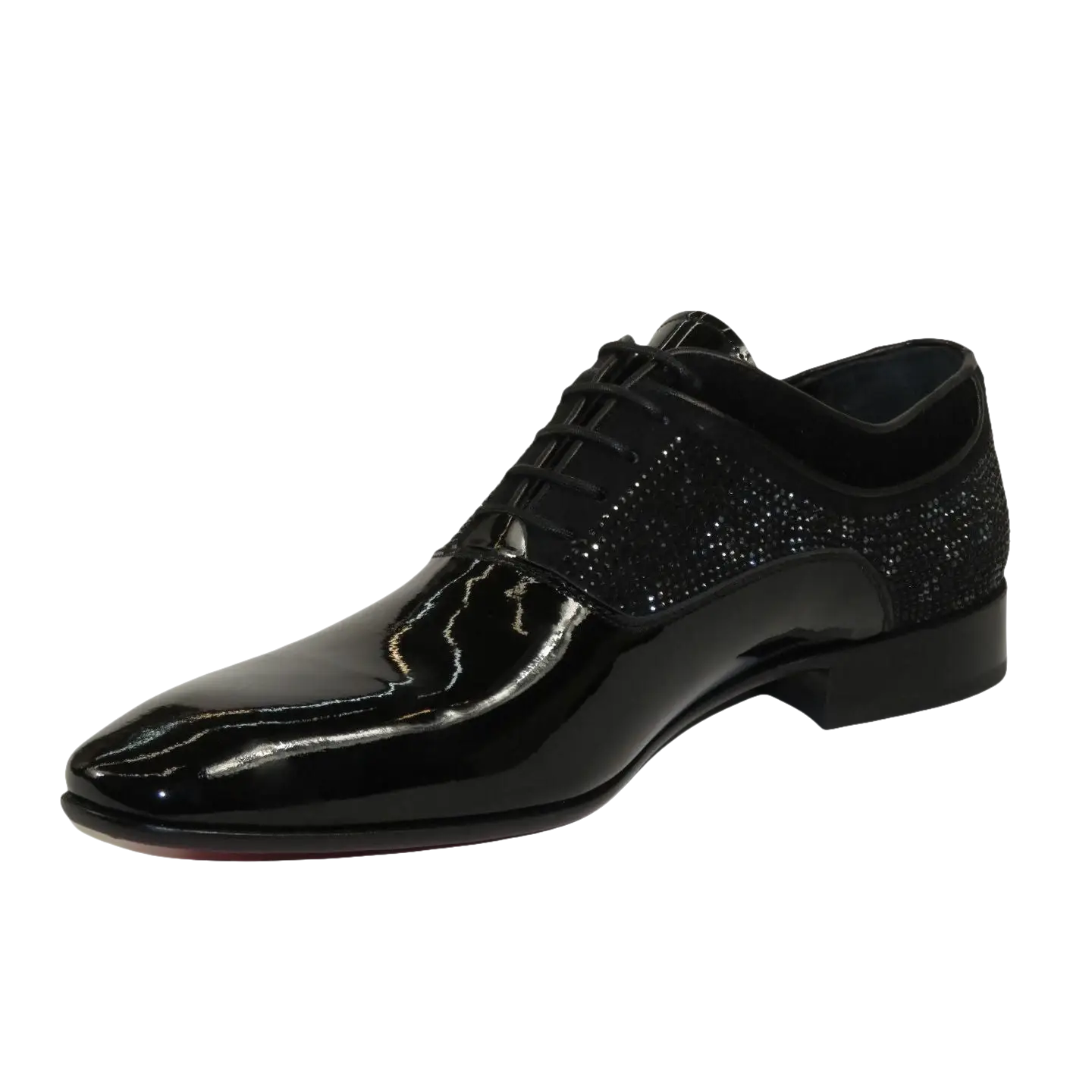 Men's GENIO Patent Leather Red Sole Shoes Formal 120196618 Black Stones