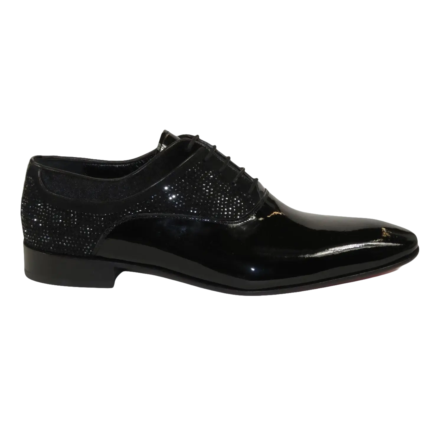 Men's GENIO Patent Leather Red Sole Shoes Formal 120196618 Black Stones