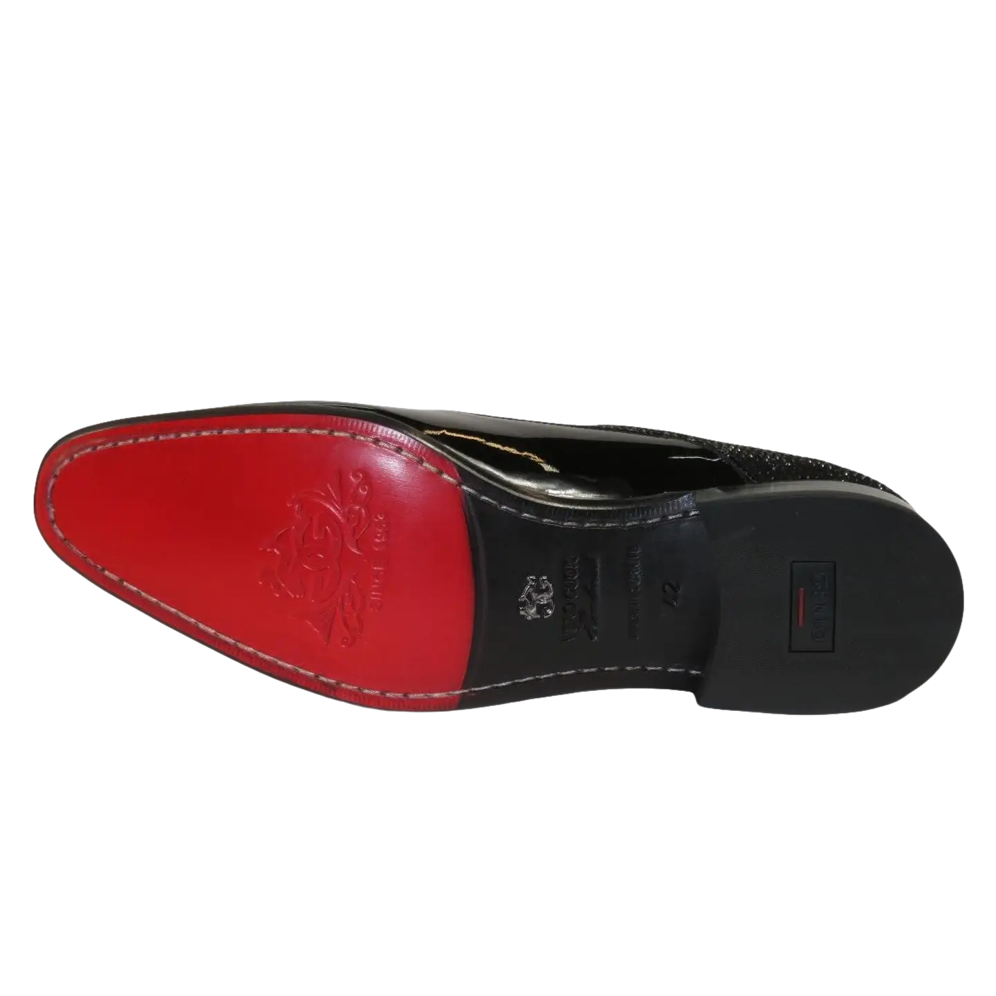 Men's GENIO Patent Leather Red Sole Shoes Formal 120196618 Black Stones