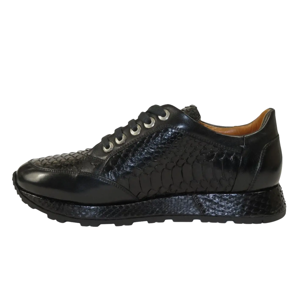 Men's GENIO Turkey Genuine Python Snake Leather Shoes 120197327 Black