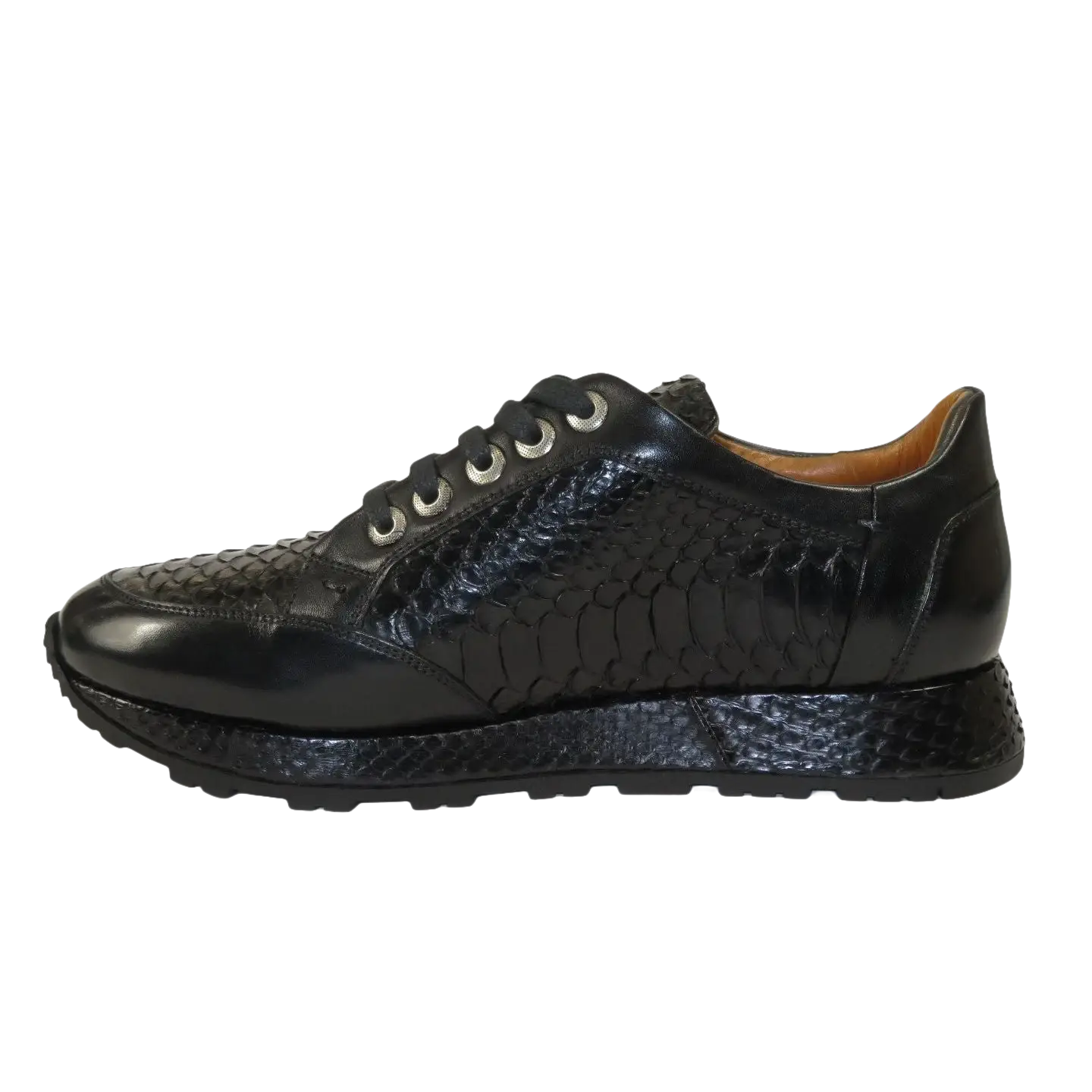 Men's GENIO Turkey Genuine Python Snake Leather Shoes 120197327 Black