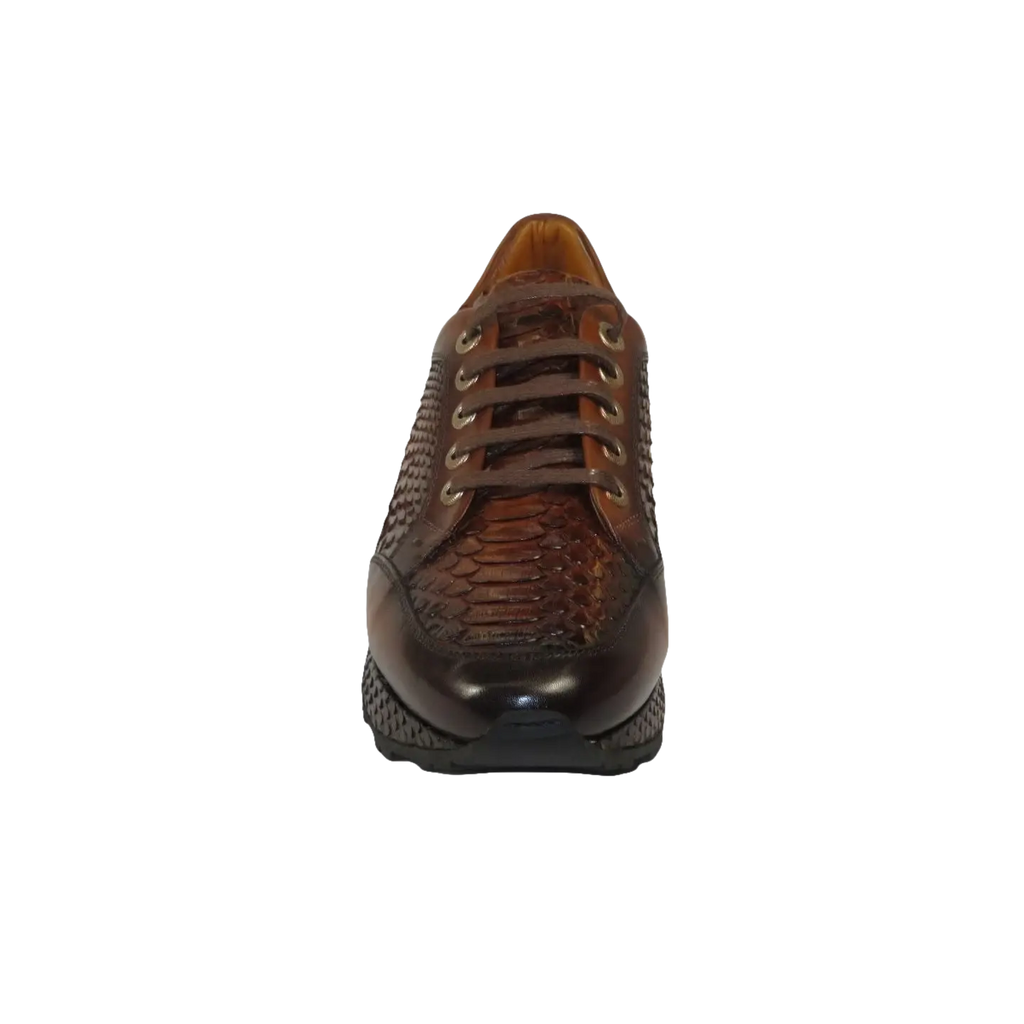 Men's GENIO Turkey Genuine Python Snake Leather Shoes 120197327 Brown