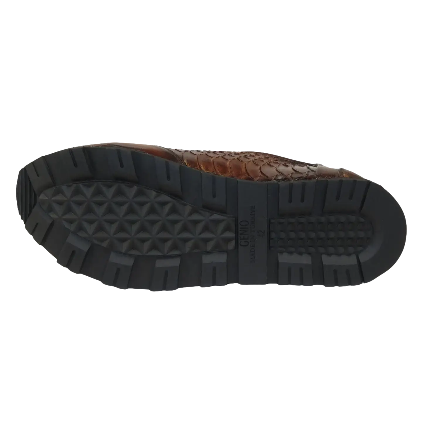 Men's GENIO Turkey Genuine Python Snake Leather Shoes 120197327 Brown
