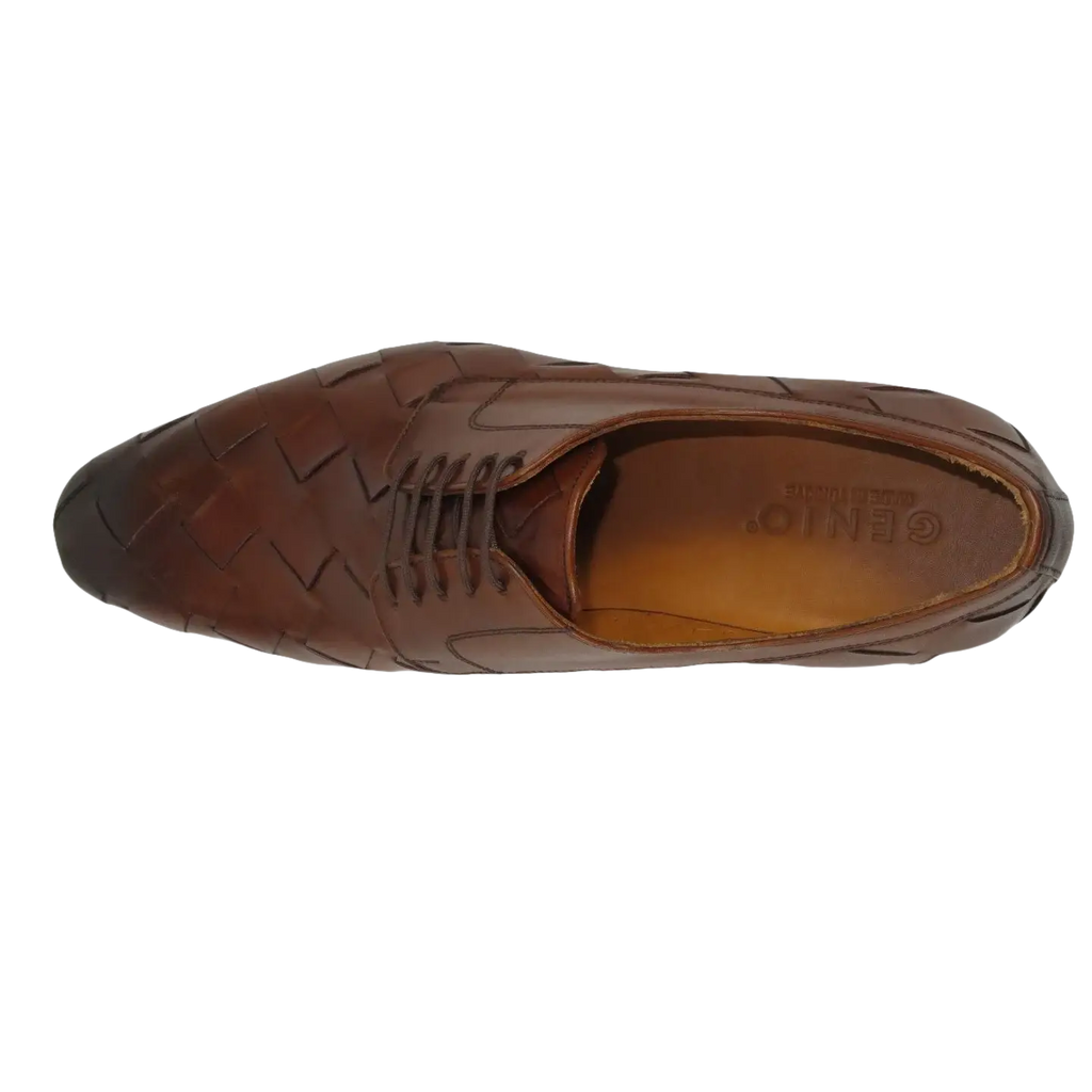Men's GENIO Genuine Braided Leather Upper And Sole Shoes Turkey 120197862 Cognac