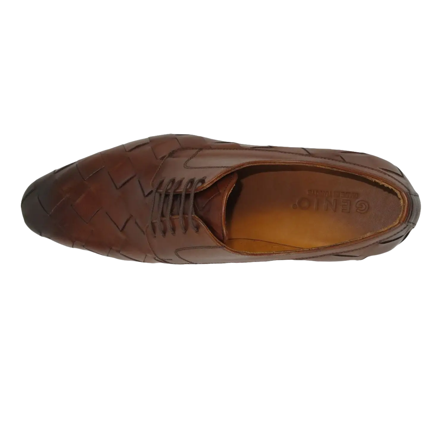 Men's GENIO Genuine Braided Leather Upper And Sole Shoes Turkey 120197862 Cognac