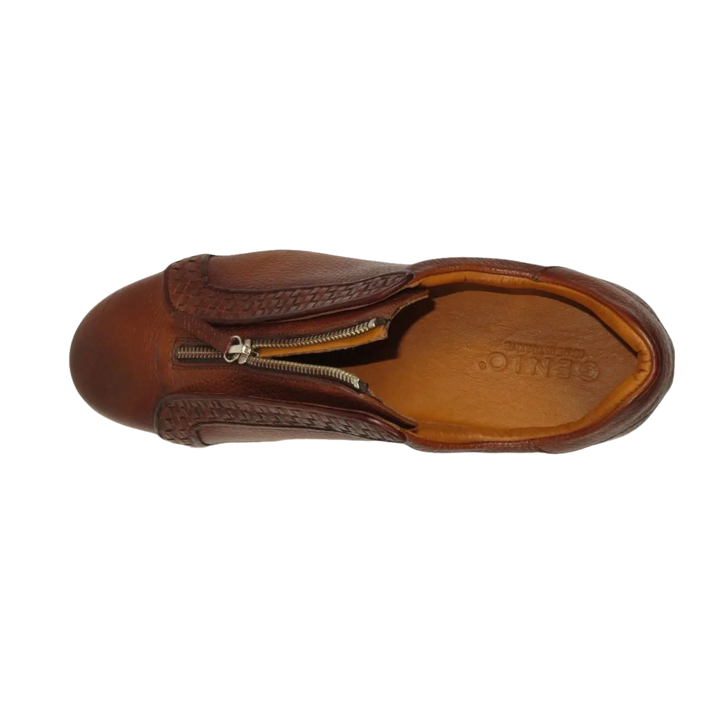 Men's Shoes GENIO Turkey Casual Dress Leather Braided 120198805 Cognac