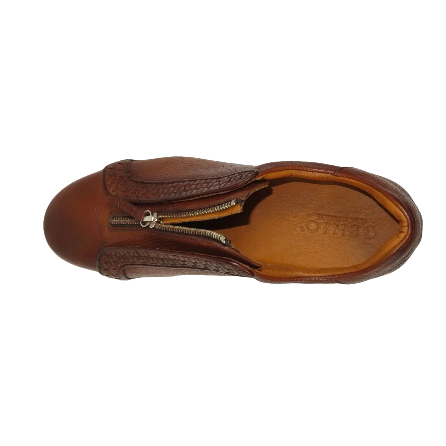 Men's Shoes GENIO Turkey Casual Dress Leather Braided 120198805 Cognac