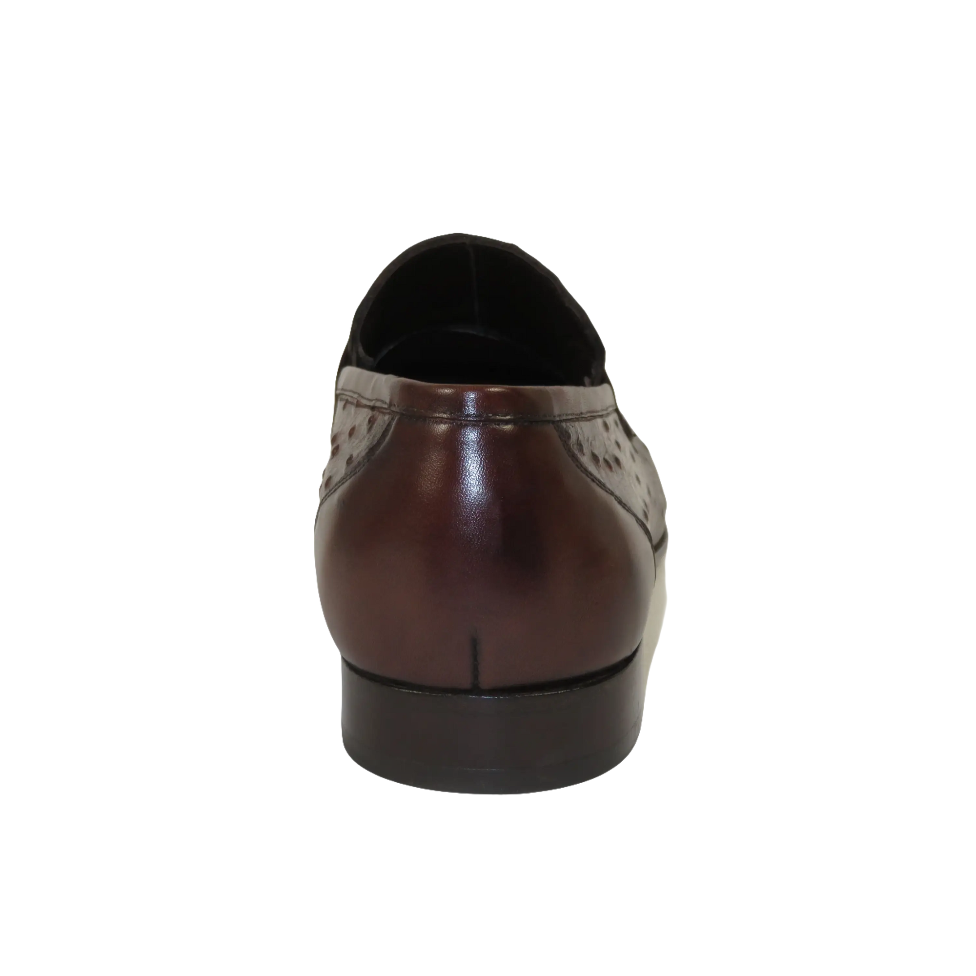 Men's GENIO Genuine Ostrich Embossed Leather Shoes Turkey 120332831 Cognac