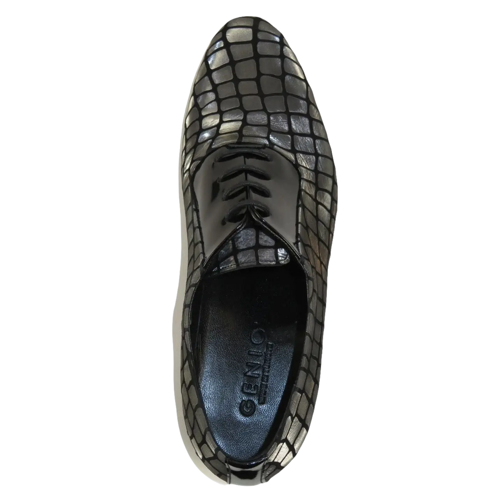 Men's GENIO Suede Croc Red Leather Sole Shoes Turkey 120371142 Metallic Silver