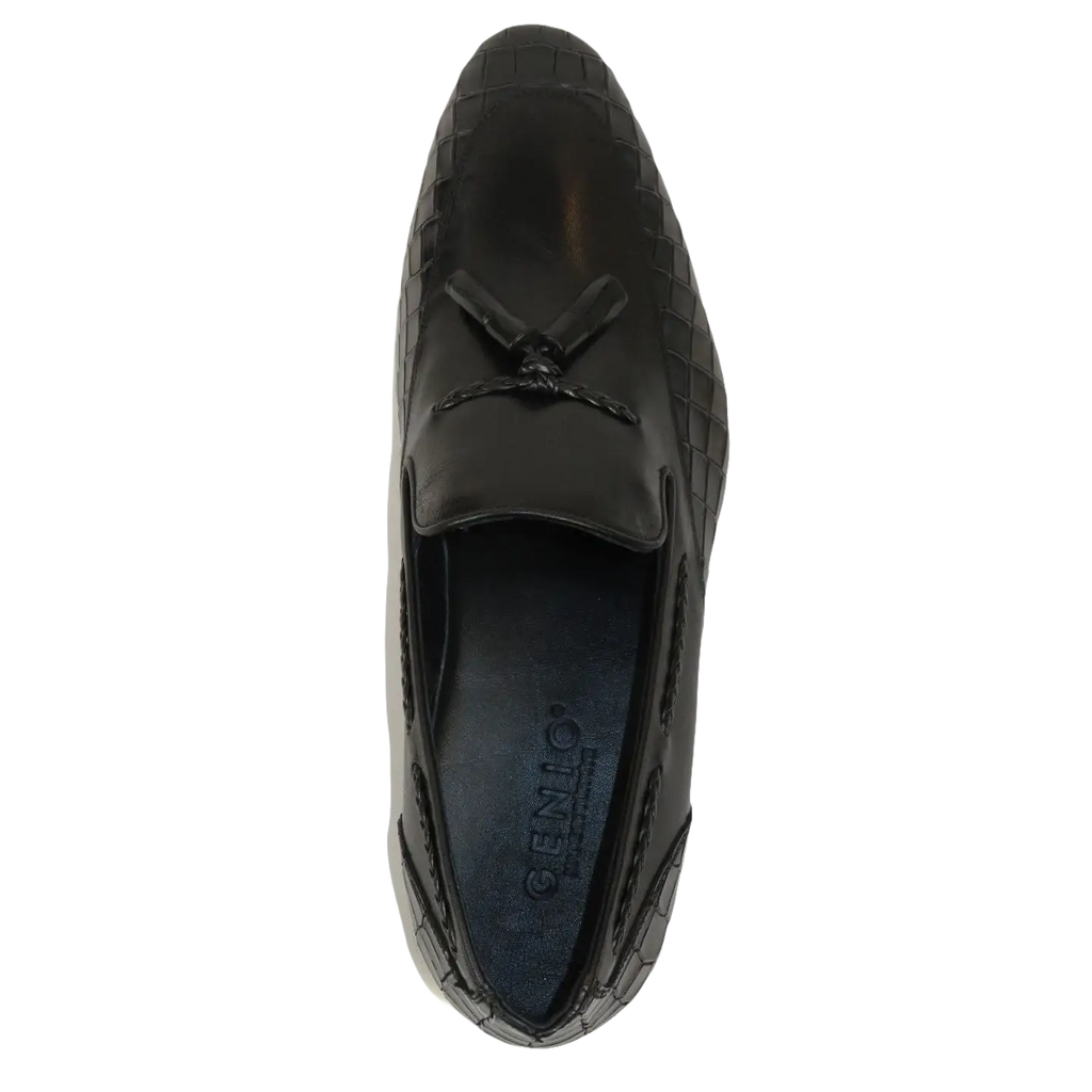 Men's GENIO Genuine Crocodile Embossed Leather Shoes Turkey 120371164 Black