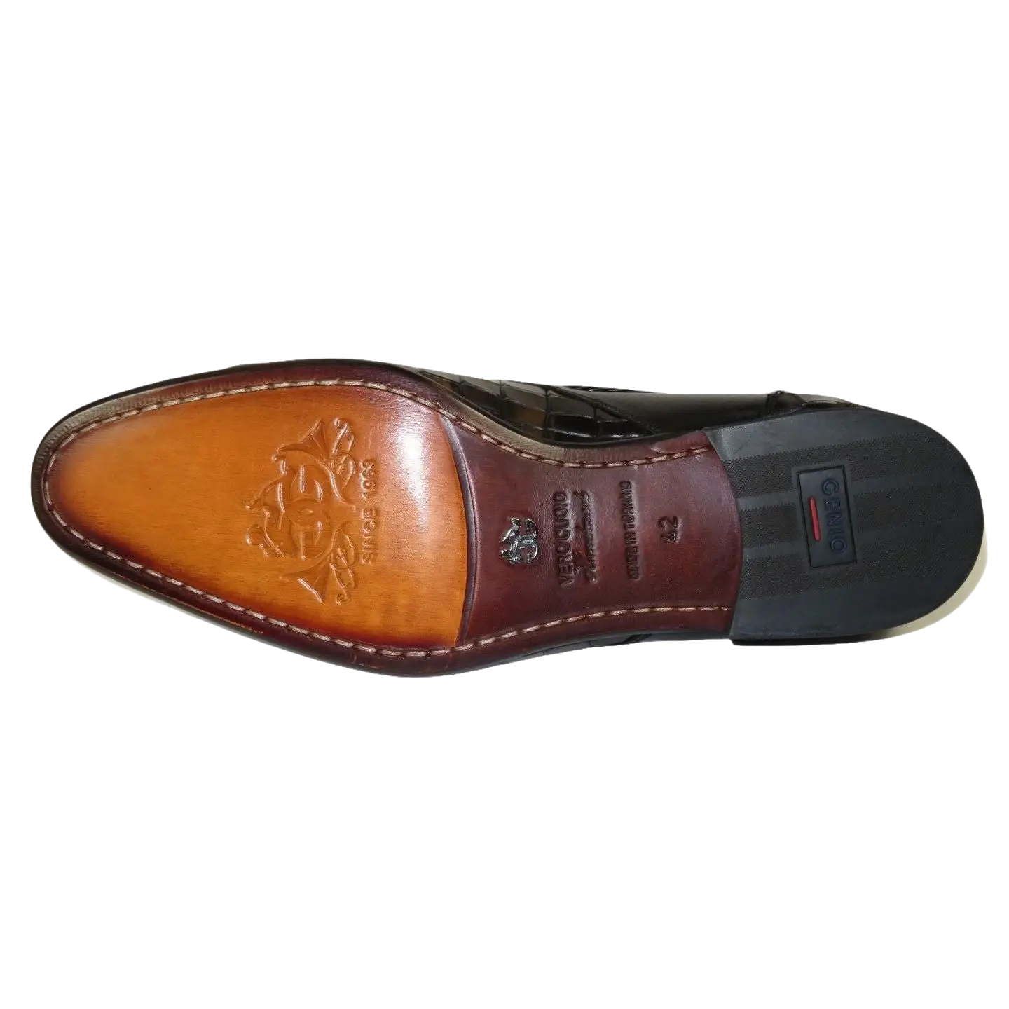 Men's GENIO Genuine Crocodile Embossed Leather Shoes Turkey 120371164 Black