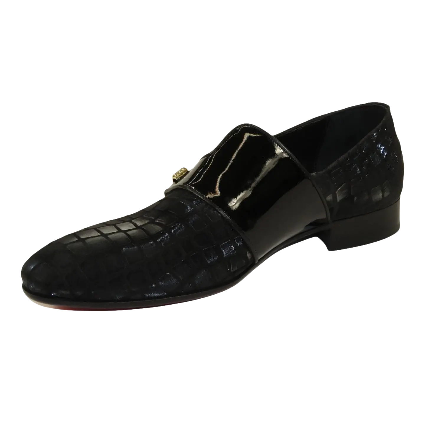 Men's GENIO Patent Suede Leather, Red Sole Shoes Turkey 120371263 Black