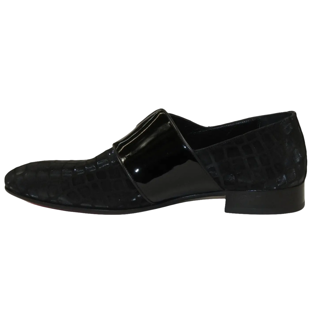 Men's GENIO Patent Suede Leather, Red Sole Shoes Turkey 120371263 Black