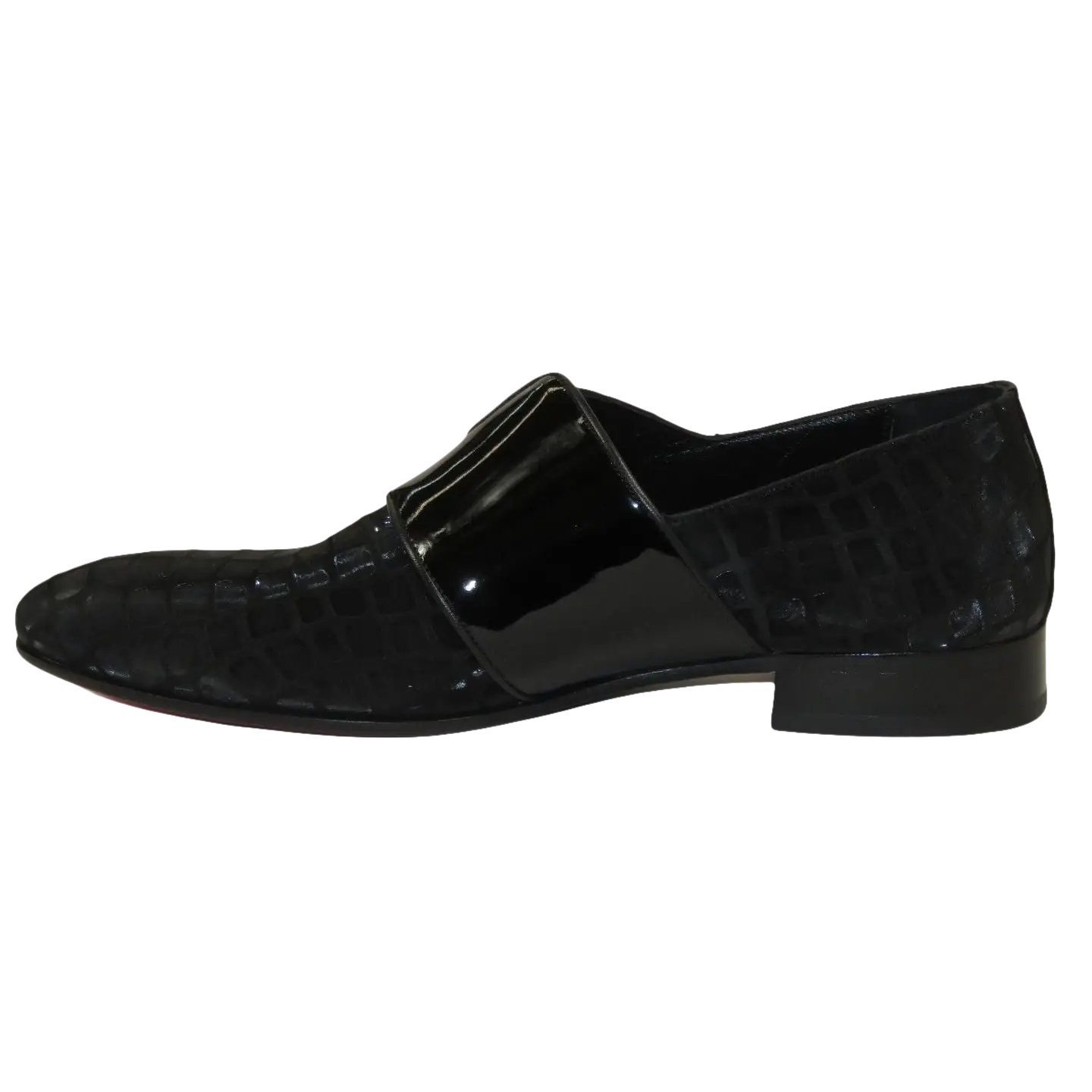 Men's GENIO Patent Suede Leather, Red Sole Shoes Turkey 120371263 Black