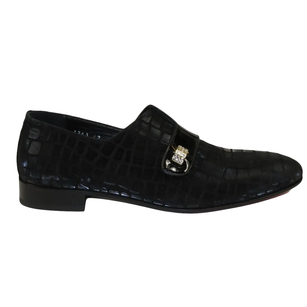Men's GENIO Patent Suede Leather, Red Sole Shoes Turkey 120371263 Black