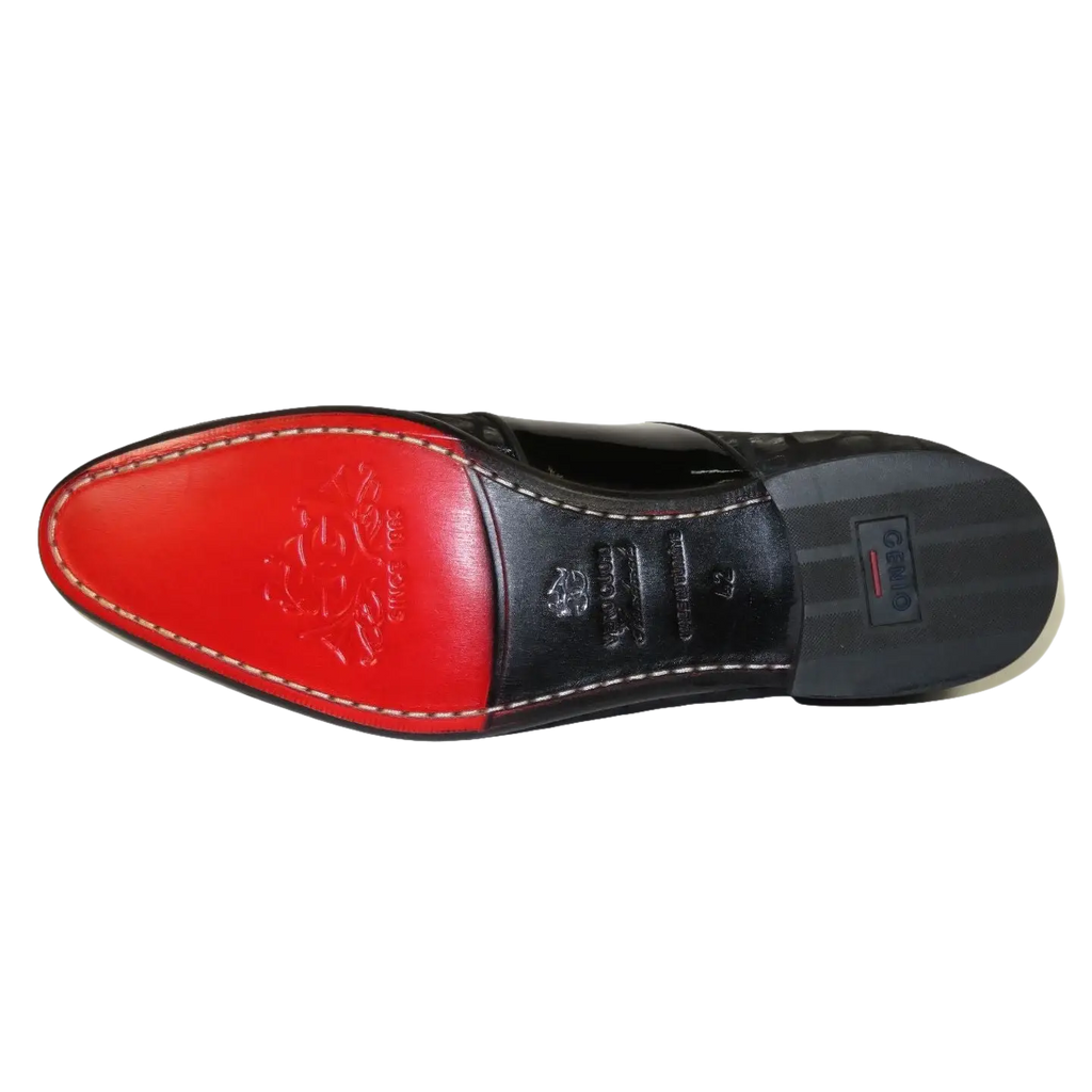 Men's GENIO Patent Suede Leather, Red Sole Shoes Turkey 120371263 Black