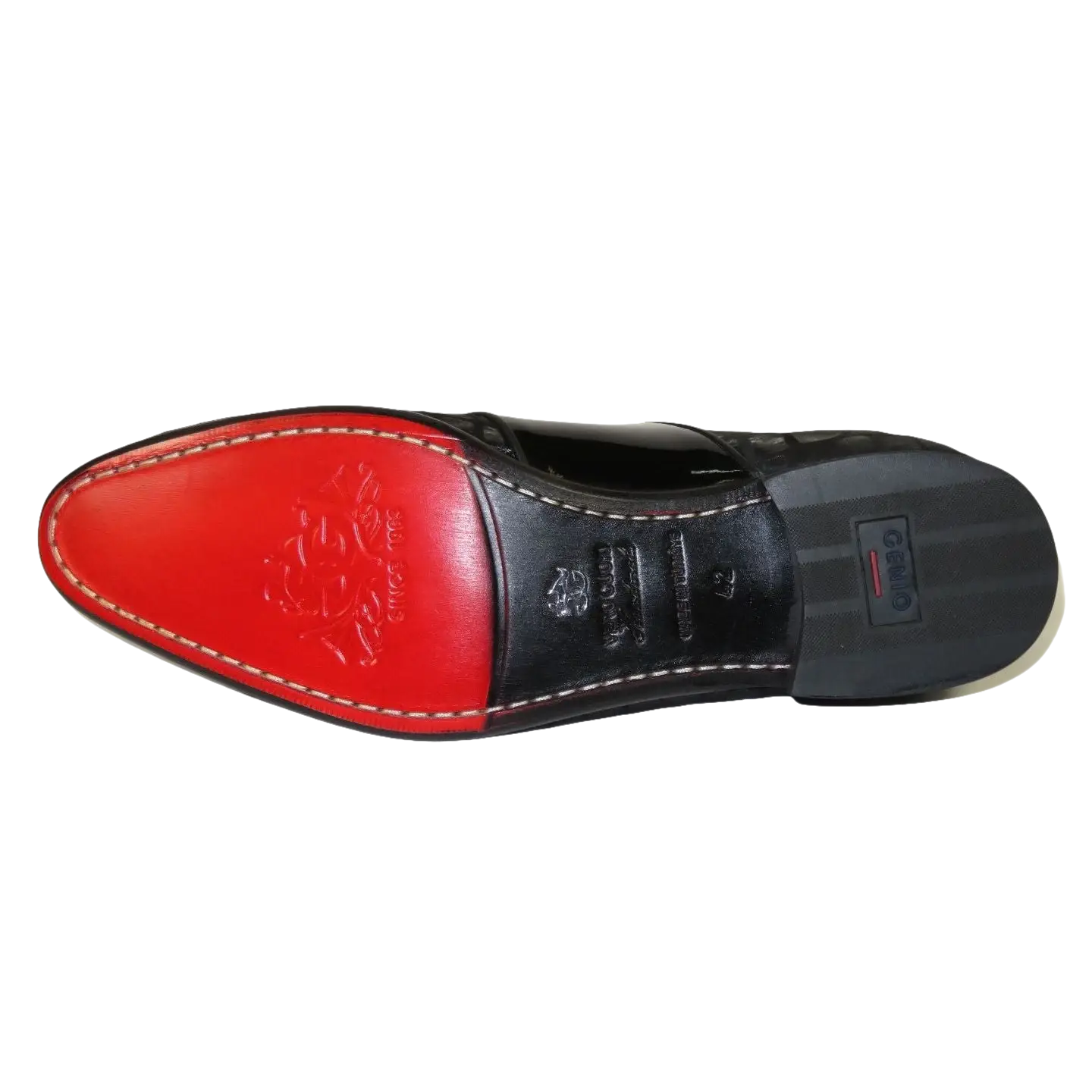 Men's GENIO Patent Suede Leather, Red Sole Shoes Turkey 120371263 Black