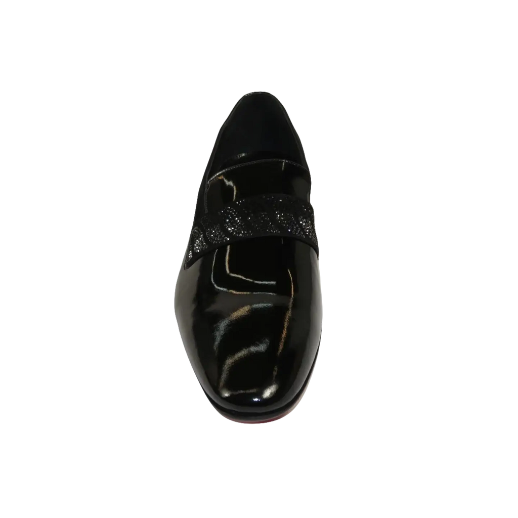 Men's GENIO Patent Leather Red Sole Shoes Formal 120371275 Black Stones
