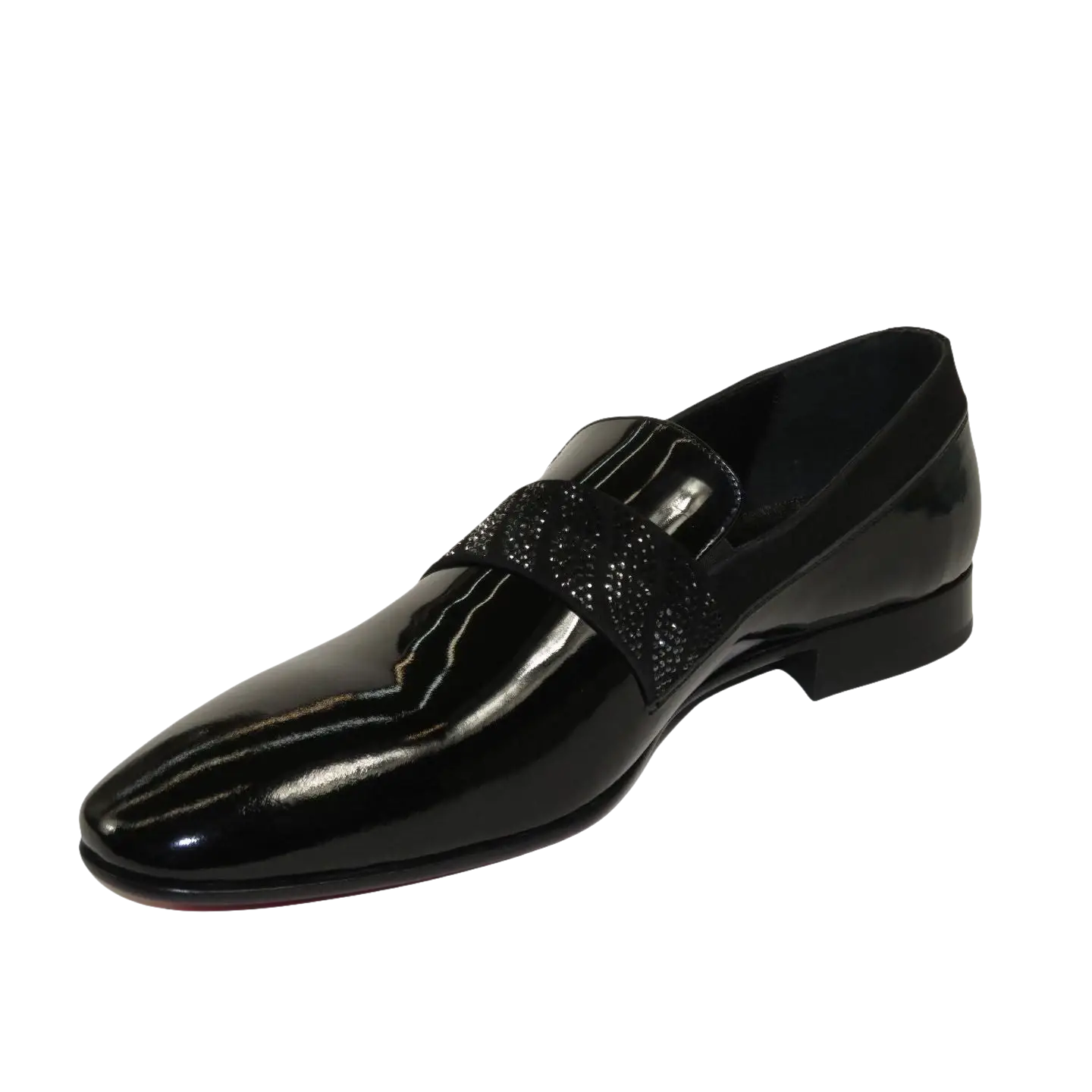 Men's GENIO Patent Leather Red Sole Shoes Formal 120371275 Black Stones