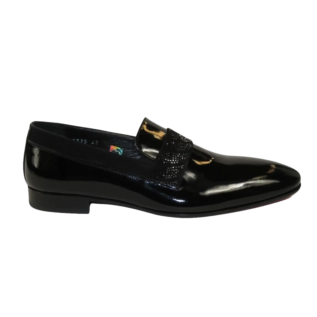 Men's GENIO Patent Leather Red Sole Shoes Formal 120371275 Black Stones