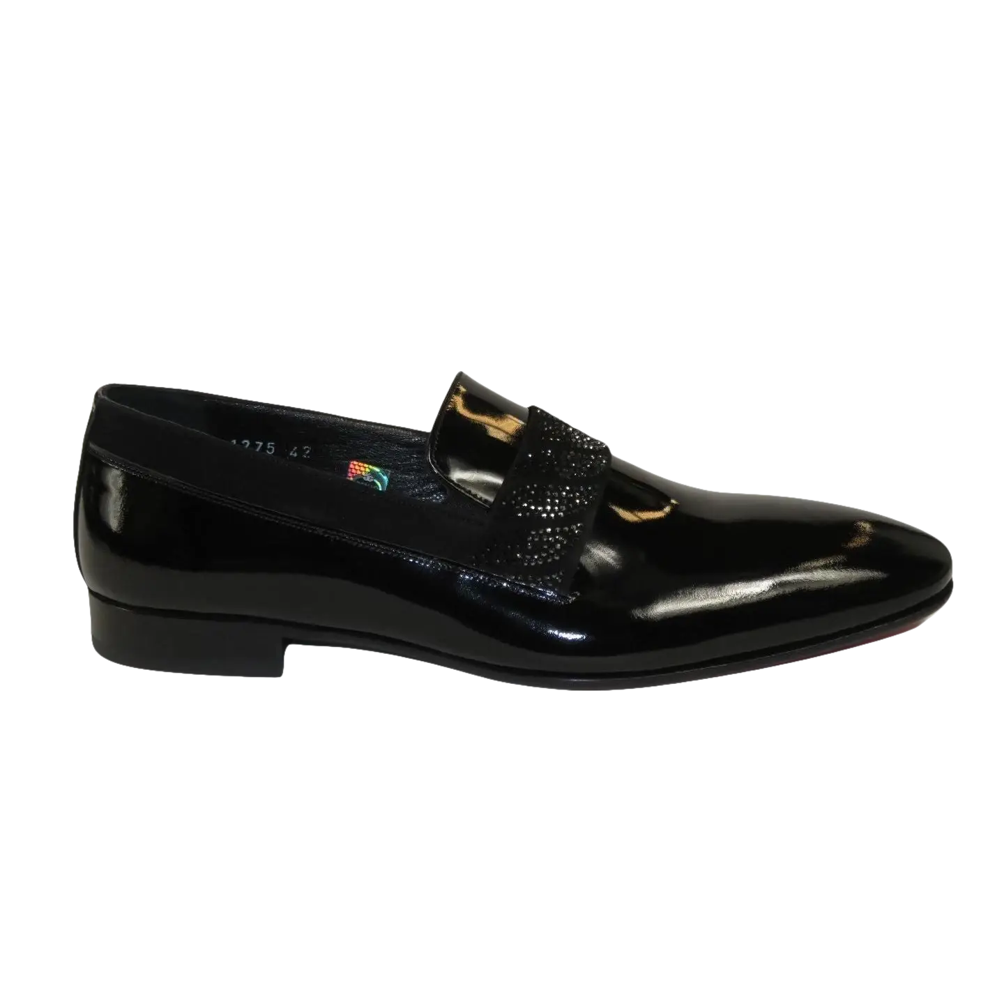 Men's GENIO Patent Leather Red Sole Shoes Formal 120371275 Black Stones