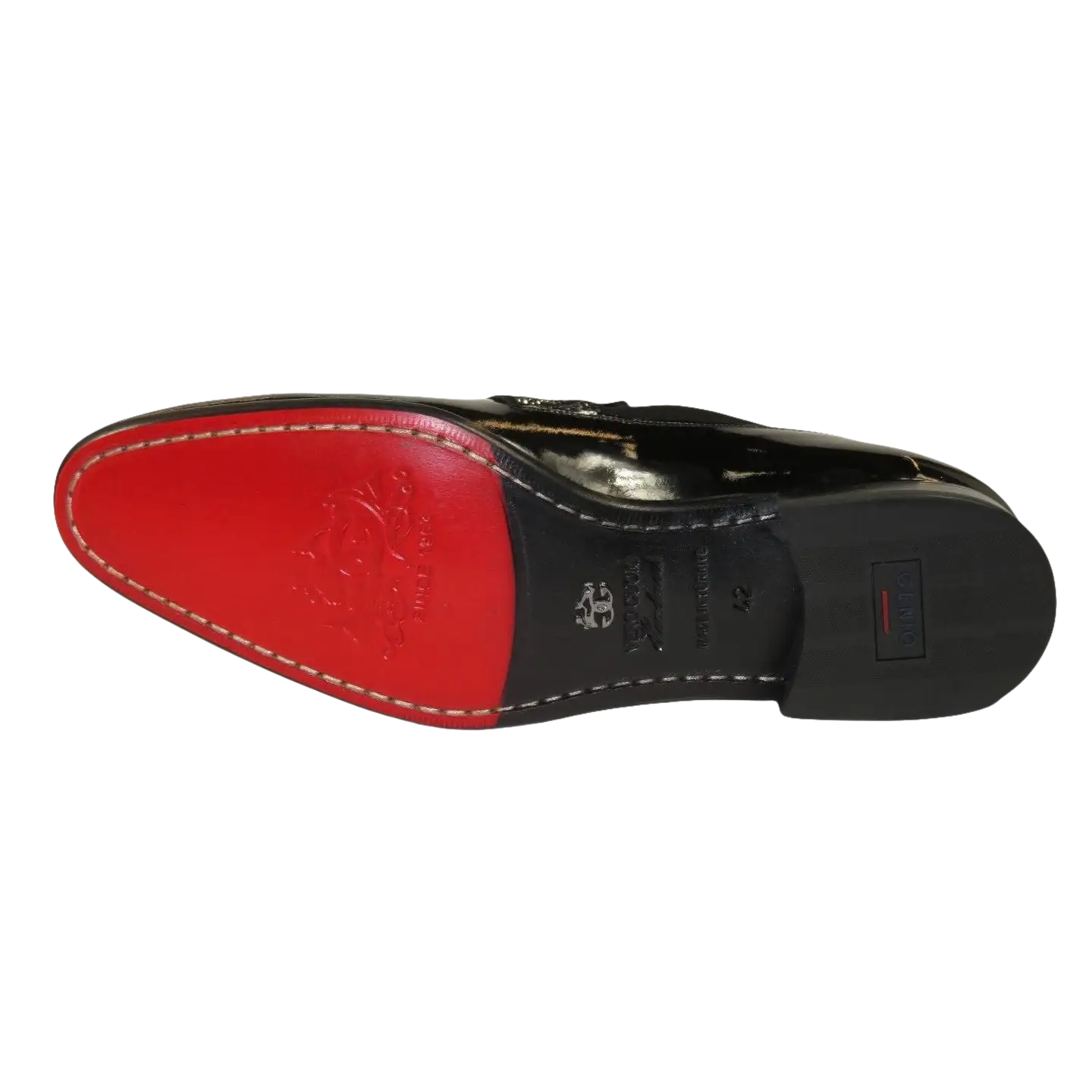 Men's GENIO Patent Leather Red Sole Shoes Formal 120371275 Black Stones