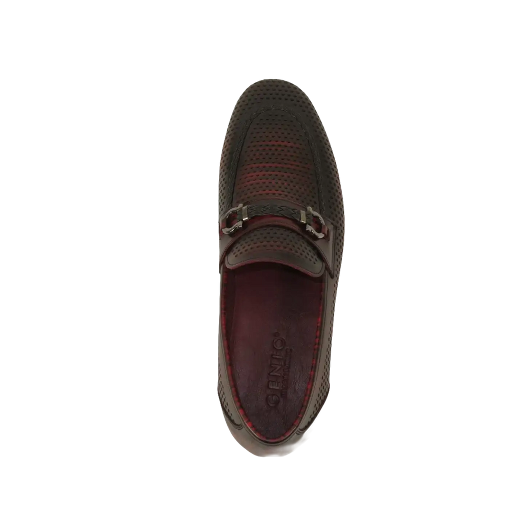 Men's GENIO Genuine Leather Upper And Sole Dress Shoes Turkey 120371356 Burgundy