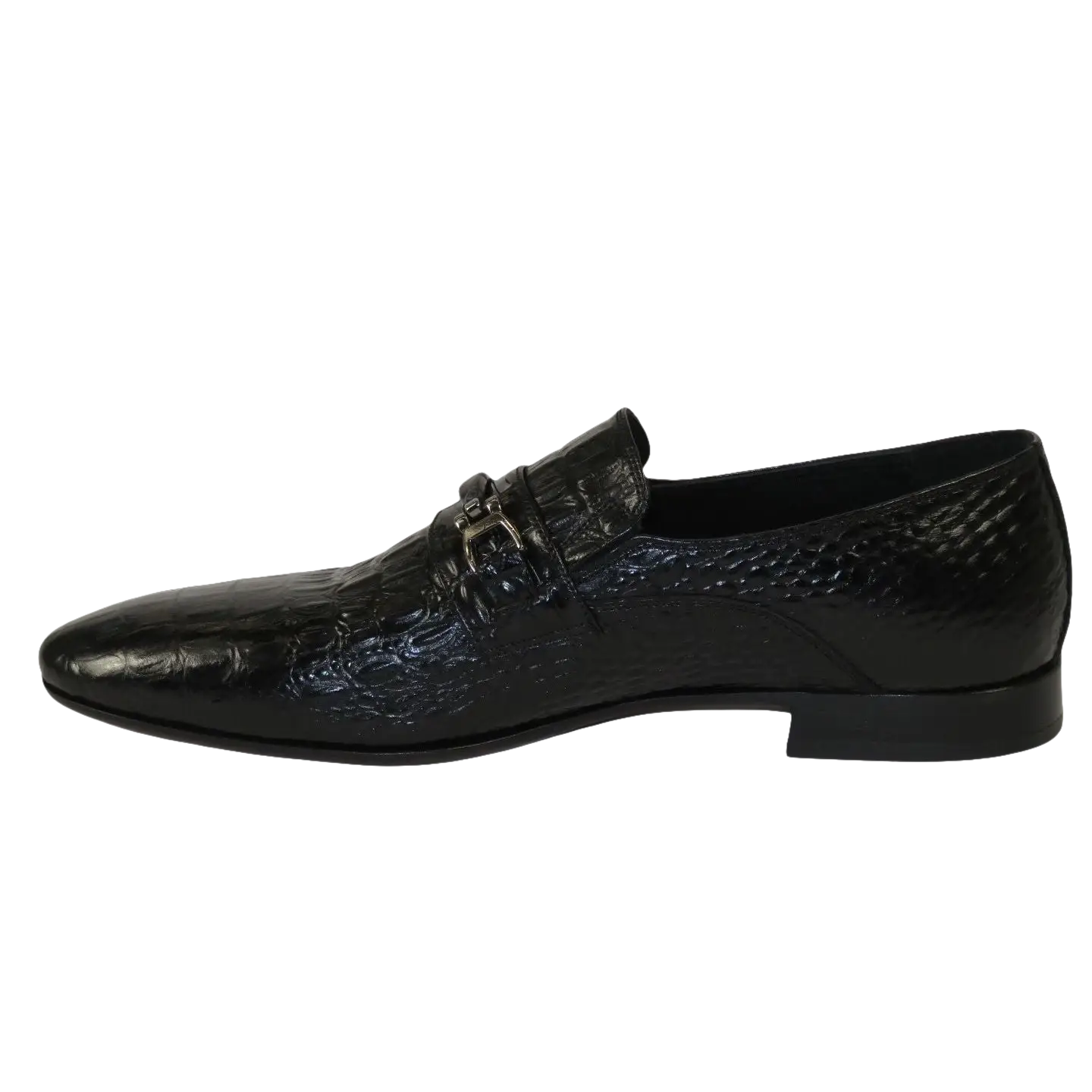 Men's GENIO Genuine Crocodile Embossed Leather Shoes Turkey 120371618 Black