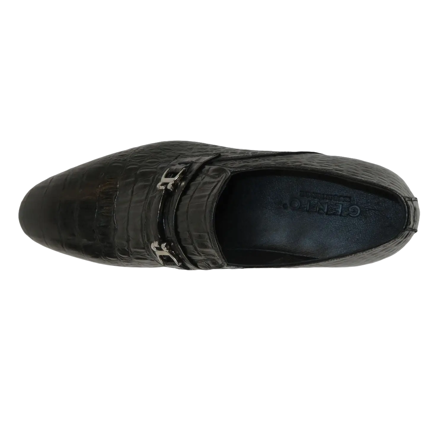 Men's GENIO Genuine Crocodile Embossed Leather Shoes Turkey 120371618 Black