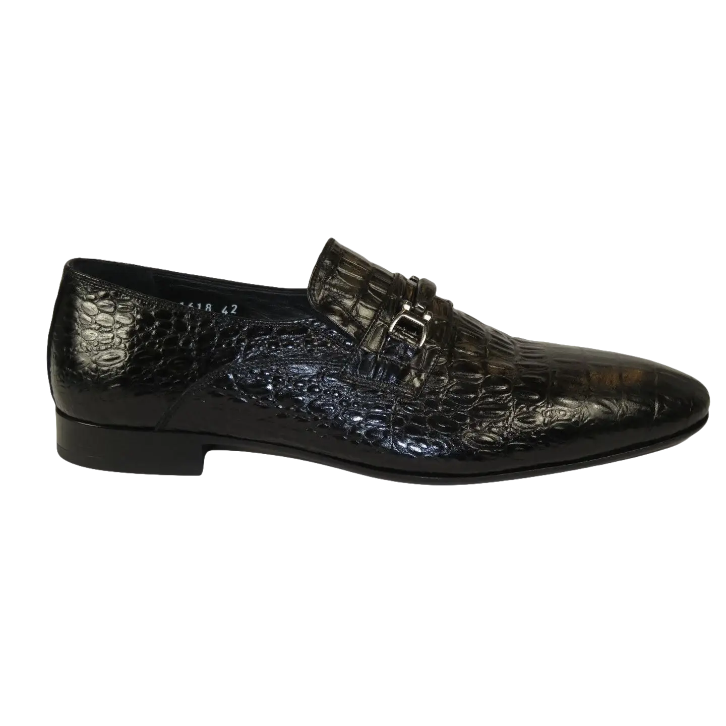 Men's GENIO Genuine Crocodile Embossed Leather Shoes Turkey 120371618 Black