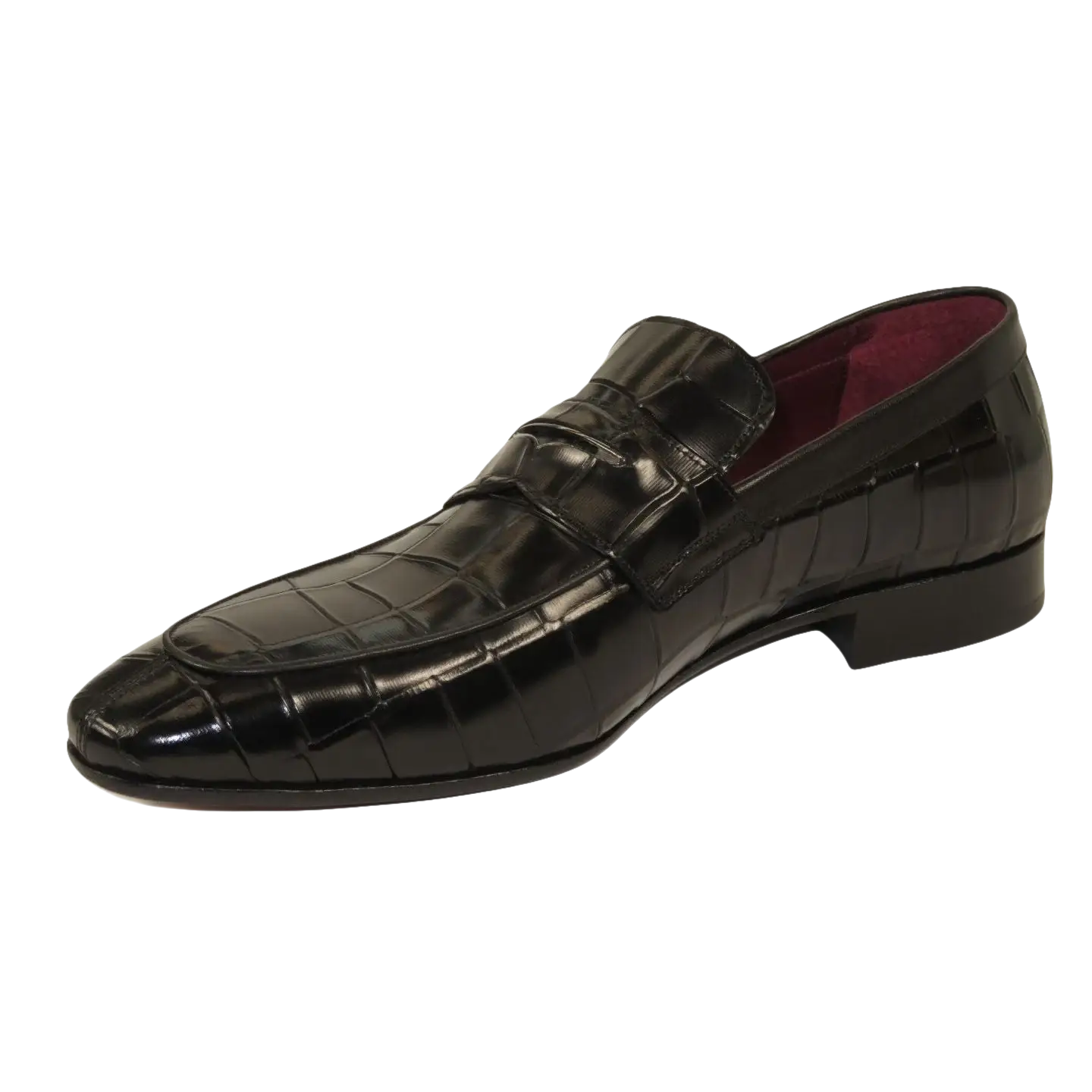 Men's GENIO Genuine Crocodile Embossed Leather Shoes Turkey 120371165 Black