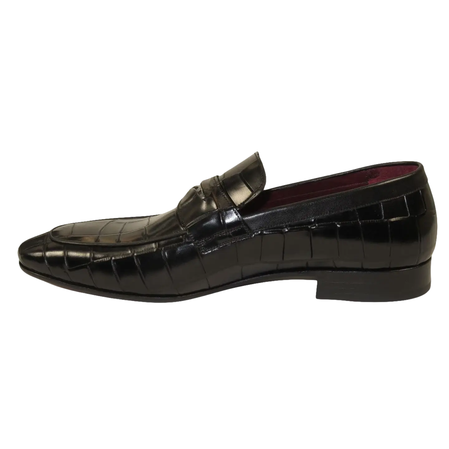 Men's GENIO Genuine Crocodile Embossed Leather Shoes Turkey 120371165 Black