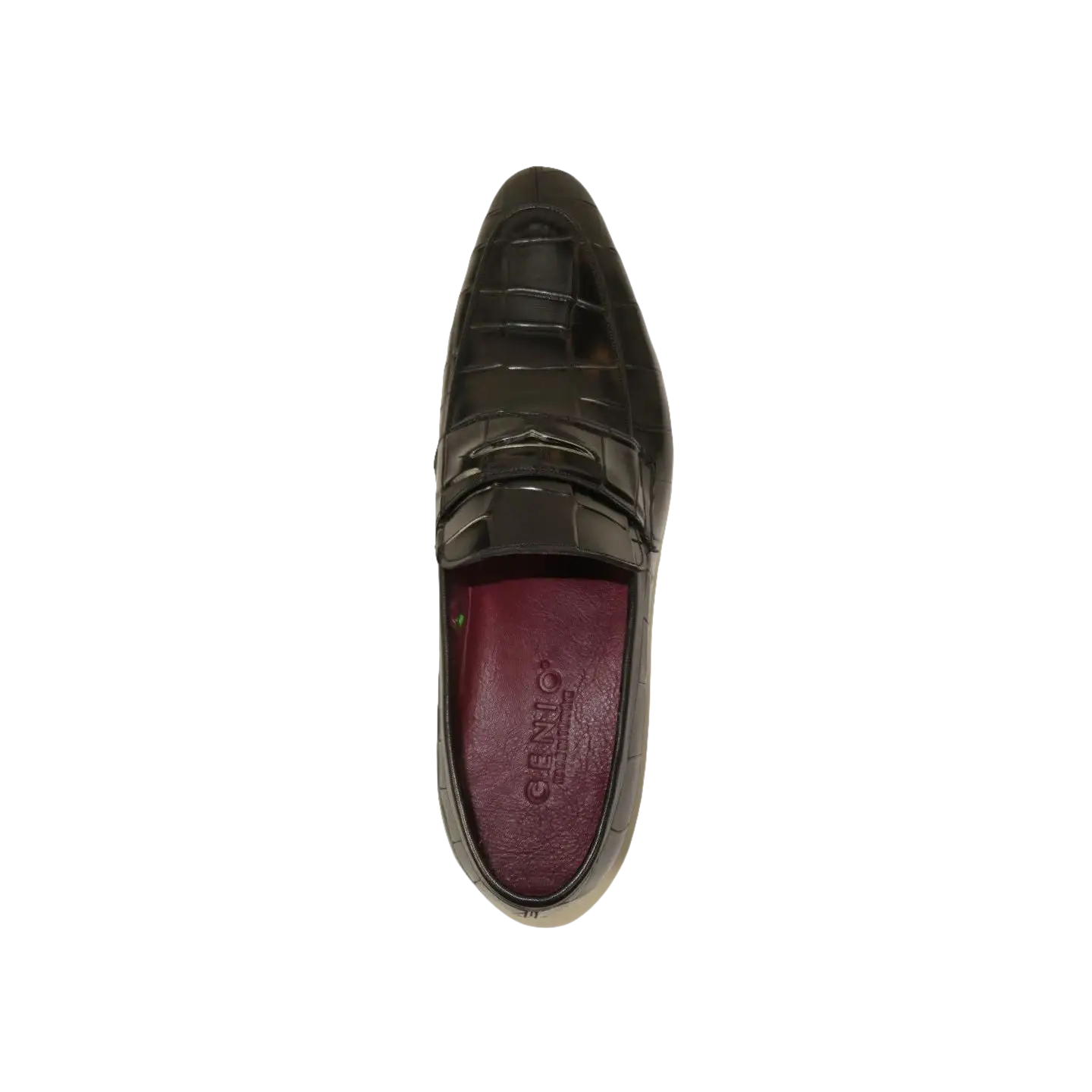 Men's GENIO Genuine Crocodile Embossed Leather Shoes Turkey 120371165 Black