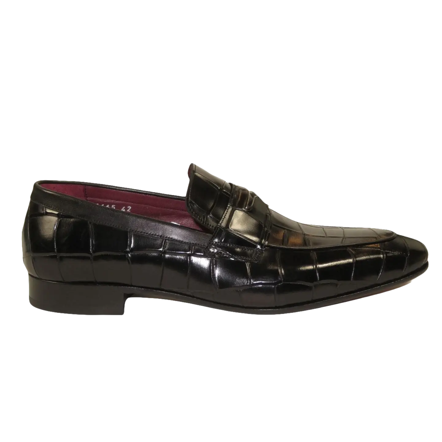 Men's GENIO Genuine Crocodile Embossed Leather Shoes Turkey 120371165 Black