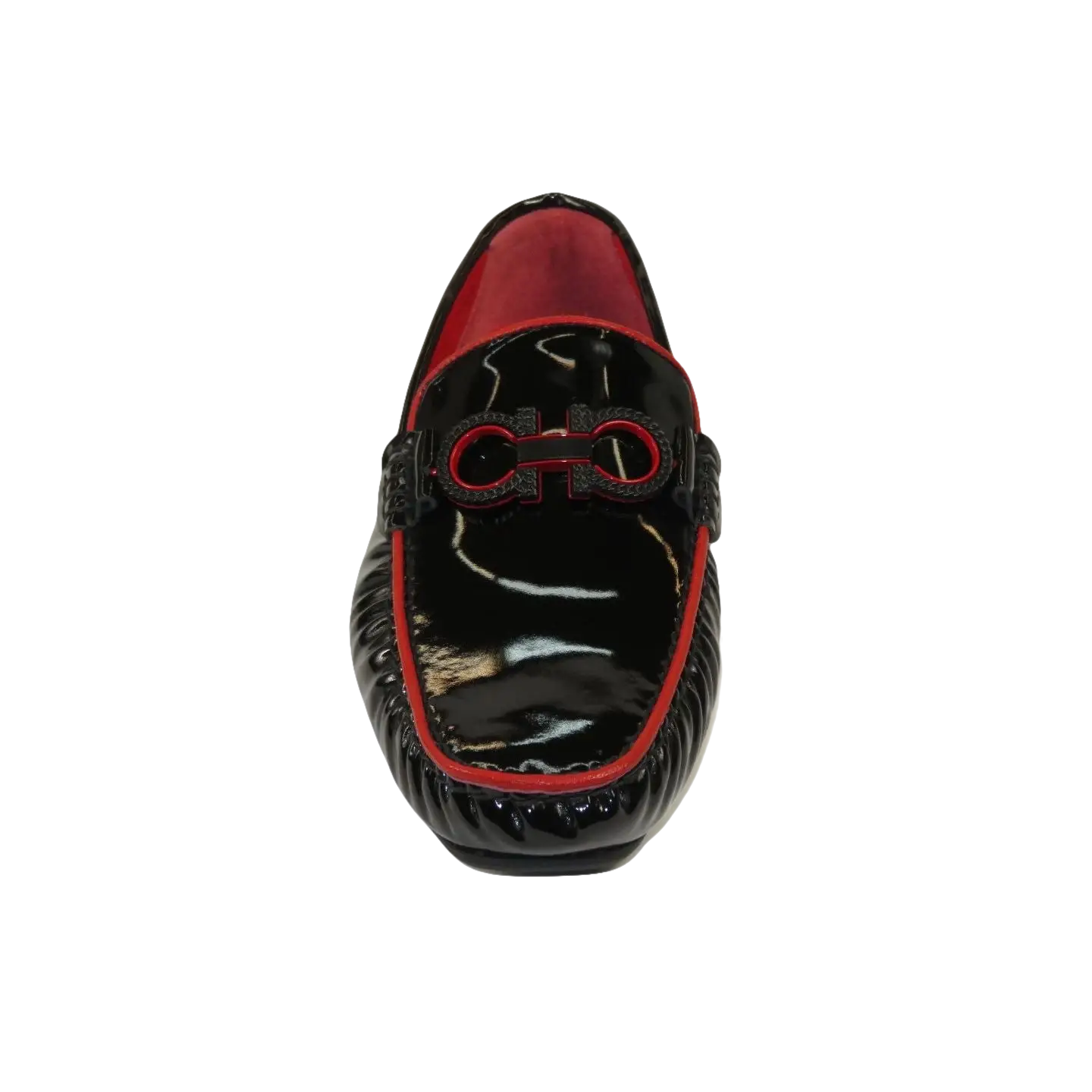 Men's GENIO Casual Dress Shoes Turkey Patent Leather 120580105 Black Red