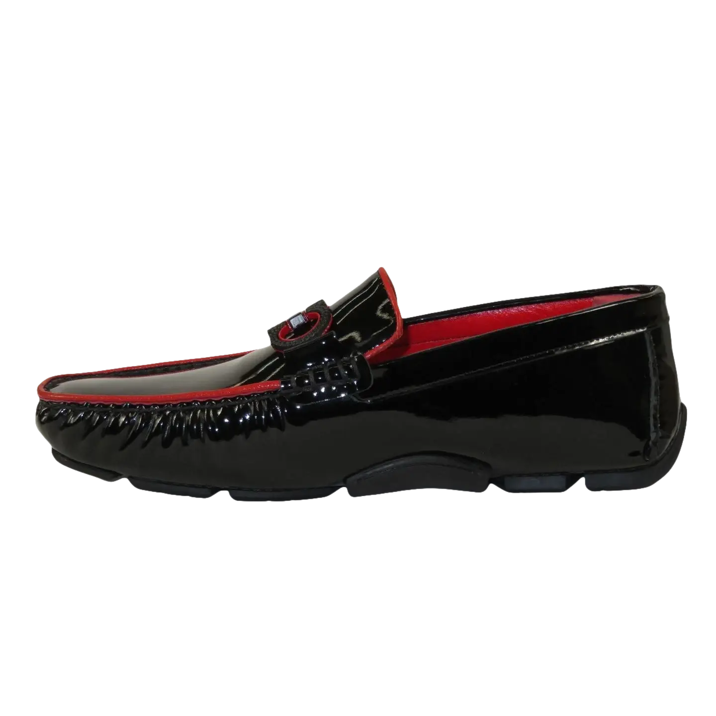 Men's GENIO Casual Dress Shoes Turkey Patent Leather 120580105 Black Red