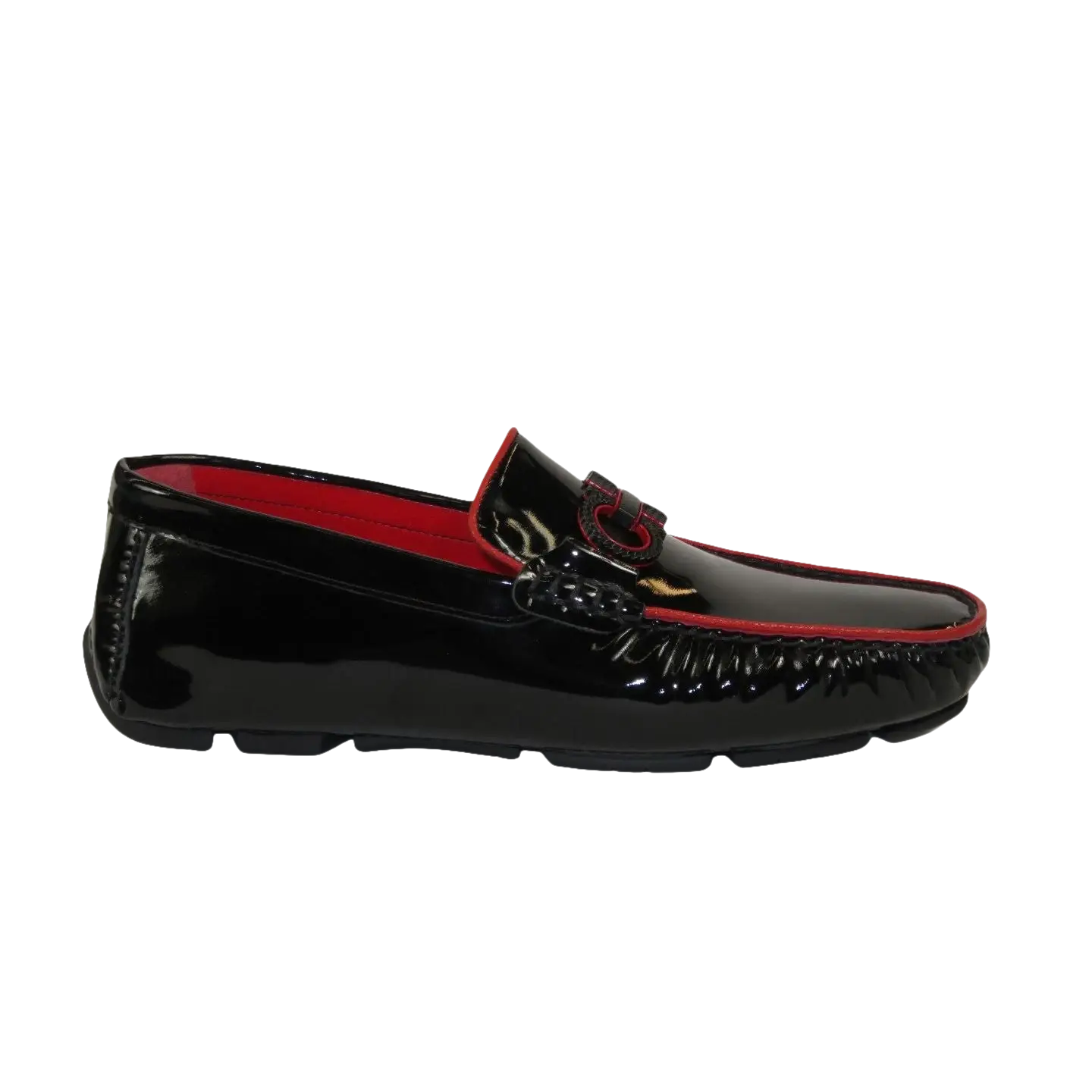 Men's GENIO Casual Dress Shoes Turkey Patent Leather 120580105 Black Red