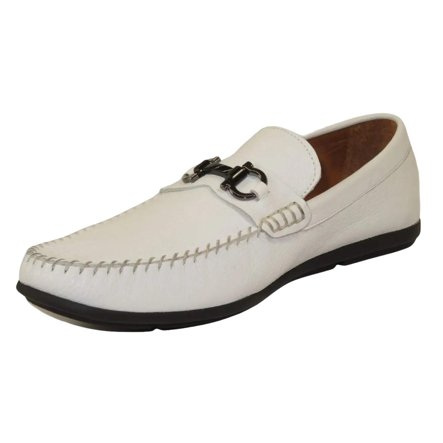 Men's Driving Shoes GENIO Turkey Casual Dress Genuine Leather 120741706 White