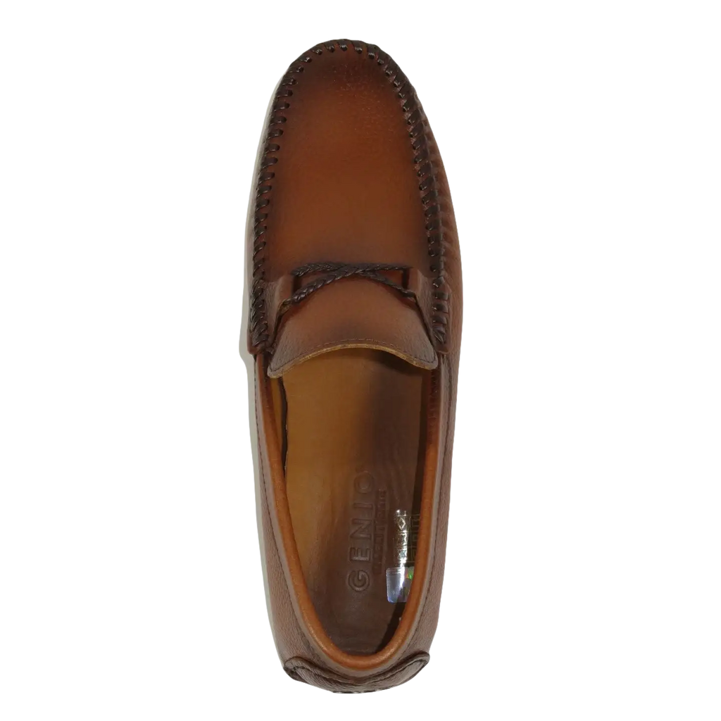 Men's Driving Shoes GENIO Turkey Casual Dress Genuine Leather 120747871 Cognac