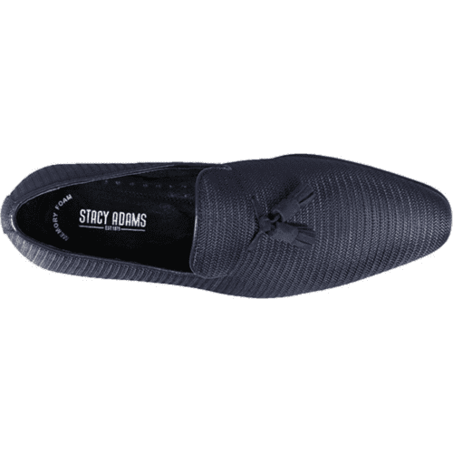 Stacy Adams Tazewell Plain Toe Tassel Tuxedo Shoes Slip On Navy 25343-410
