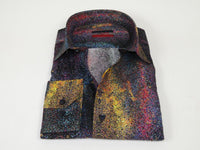 Men's AVM Crystal Digital Sparks Shirt Cotton Turkey Slim Fit 13985-01 Multi