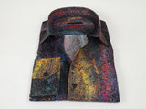 Men's AVM Crystal Digital Sparks Shirt Cotton Turkey Slim Fit 13985-01 Multi