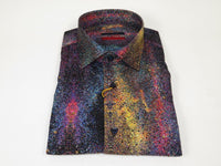Men's AVM Crystal Digital Sparks Shirt Cotton Turkey Slim Fit 13985-01 Multi