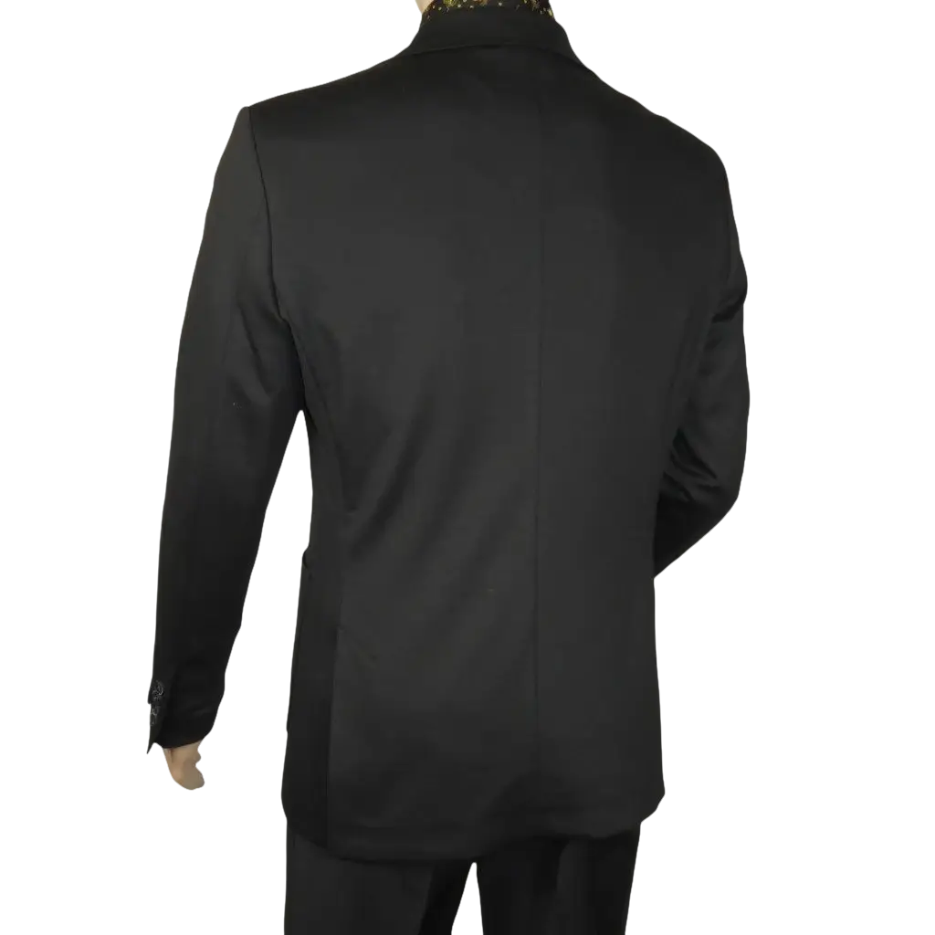 Men's MONO Turkey Casual Dress Jacket Patch Pockets Thick Cotton 1557-01 Black