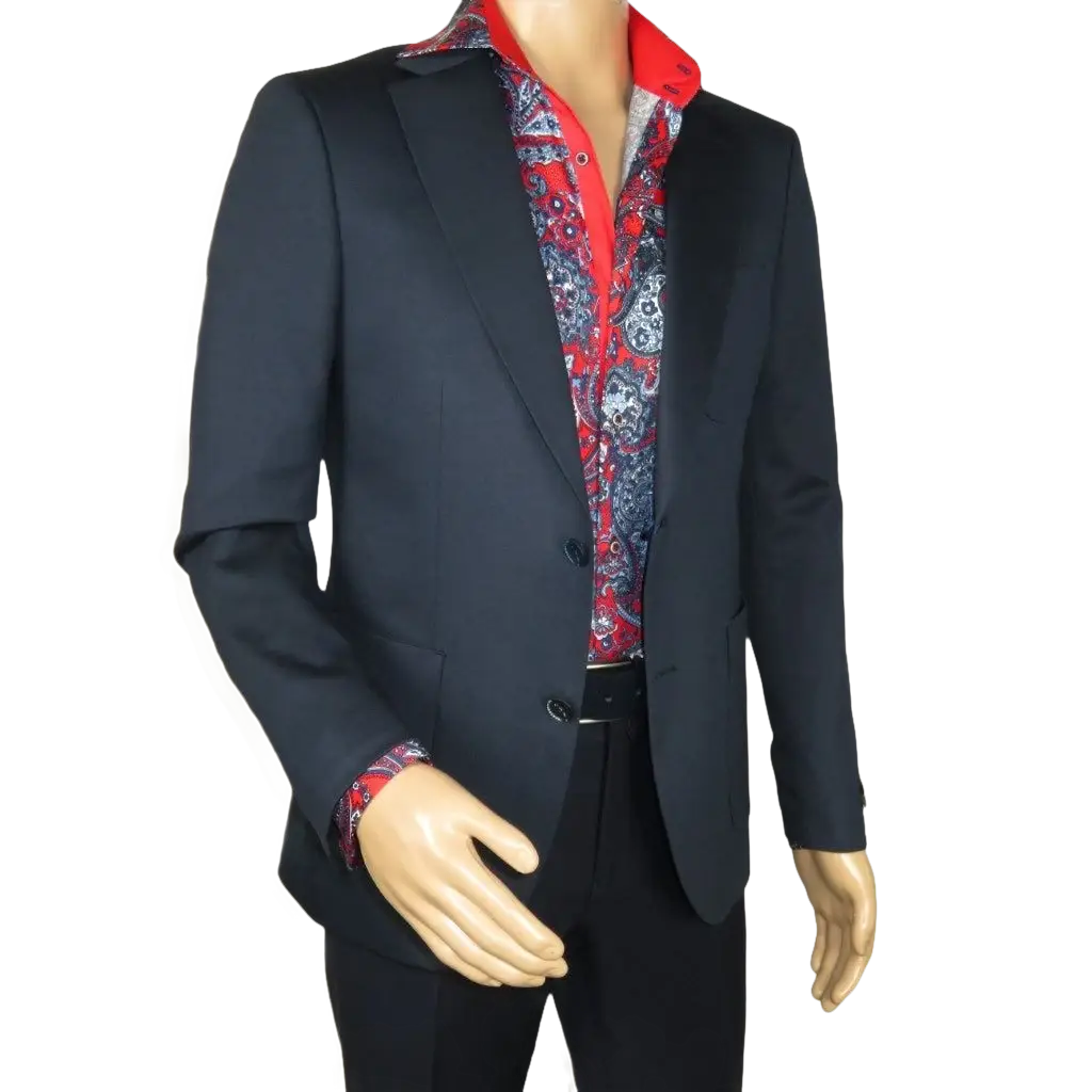 Men's MONO Turkey Casual Dress Jacket Patch Pockets Thick Cotton 1557-002 Navy