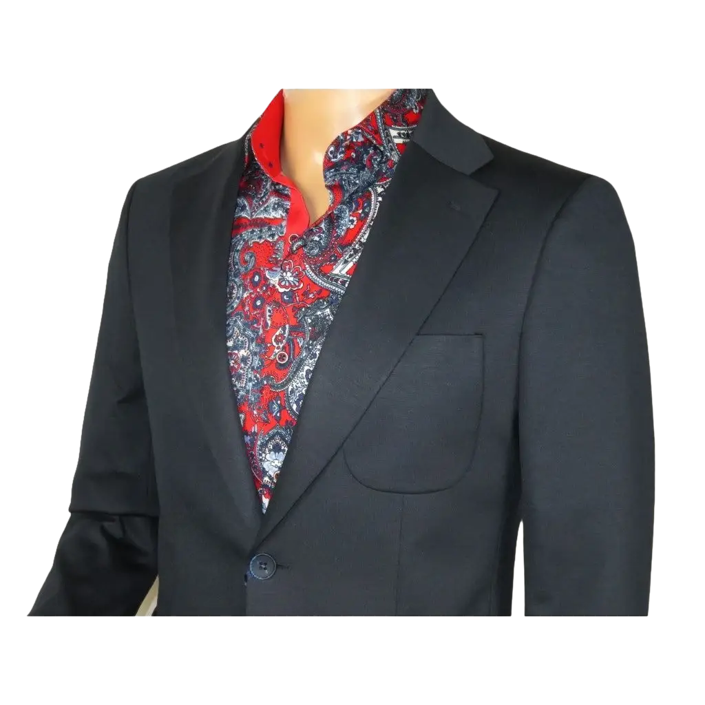 Men's MONO Turkey Casual Dress Jacket Patch Pockets Thick Cotton 1557-002 Navy