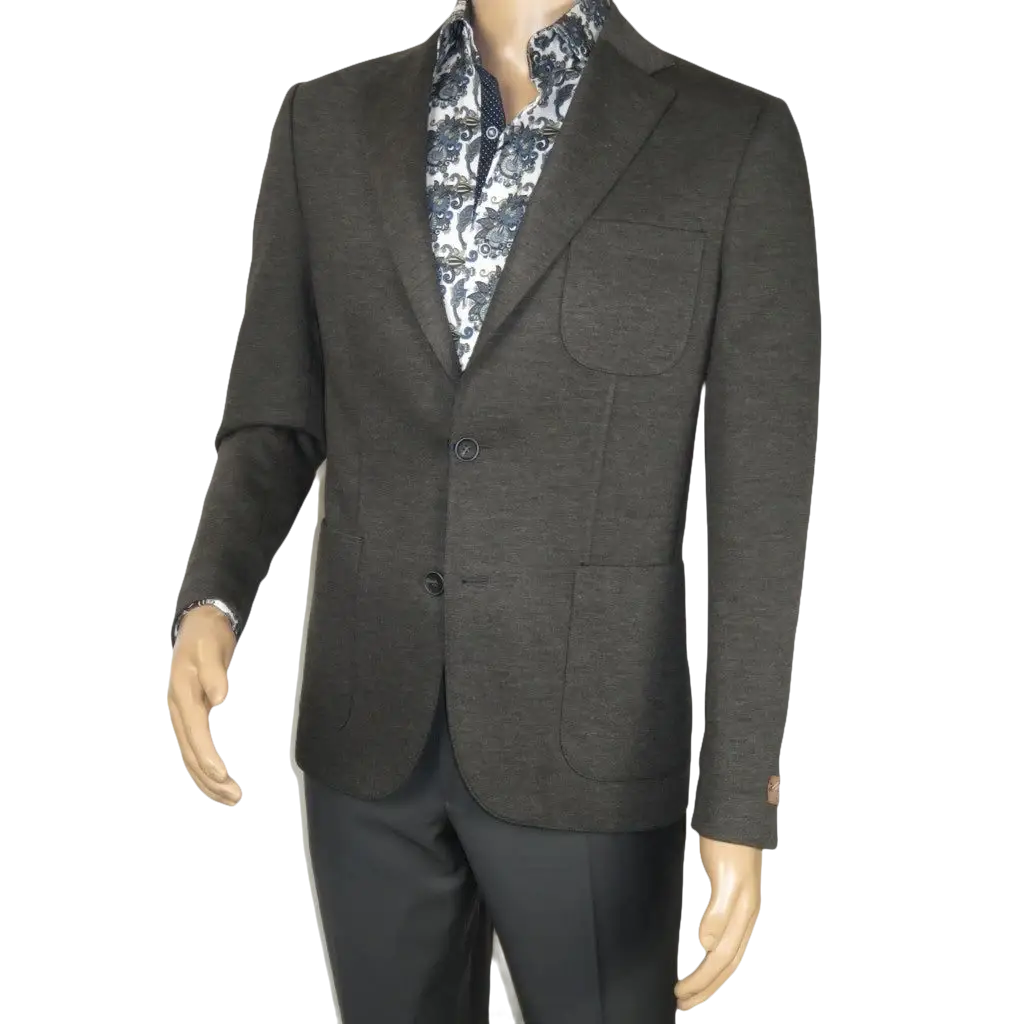Men's MONO Turkey Jacket Patch Pockets Thick Cotton 1557-03 Charcoal
