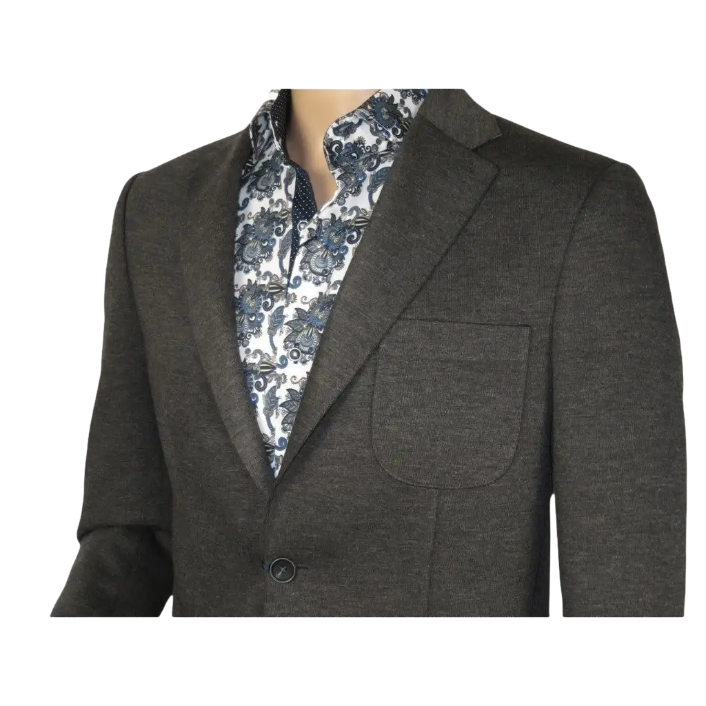 Men's MONO Turkey Jacket Patch Pockets Thick Cotton 1557-03 Charcoal